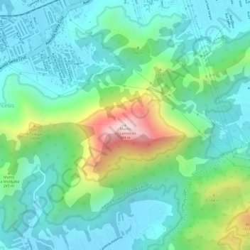 Topografische Karte Morro do Lameirão, Höhe, Relief