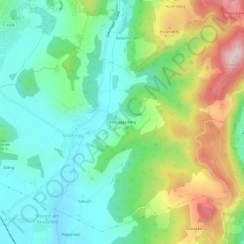 Topografische Karte Silbereggerberg, Höhe, Relief