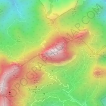 Topografische Karte Pico da Tijuca, Höhe, Relief
