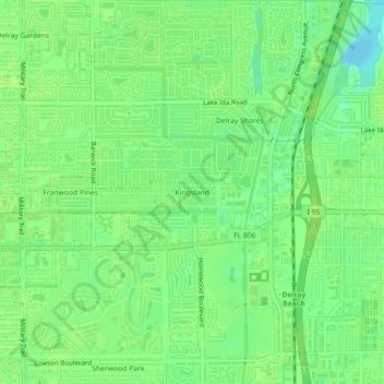 Topografische Karte Kingsland, Höhe, Relief