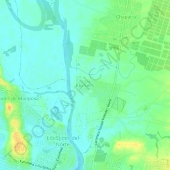 Topografische Karte Río Seco, Höhe, Relief