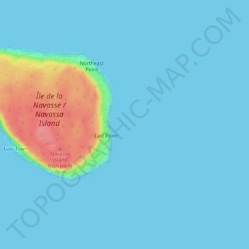 Topografische Karte Karibik, Höhe, Relief