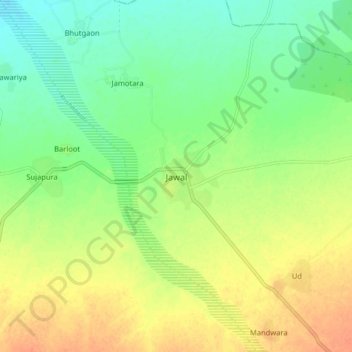 Topografische Karte Jawal, Höhe, Relief