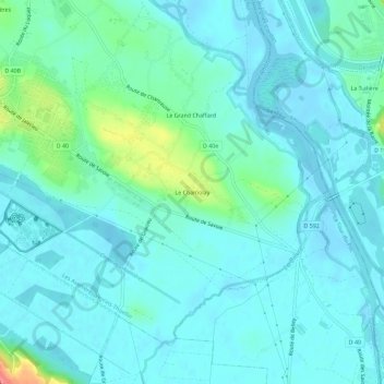 Topografische Karte Le Chamolay, Höhe, Relief