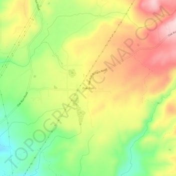 Topografische Karte Oak Run, Höhe, Relief