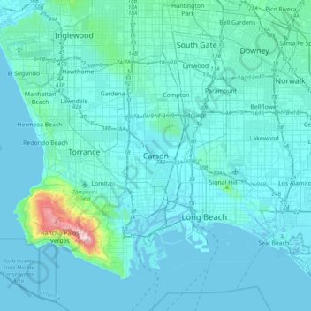 Topografische Karte Carson, Höhe, Relief
