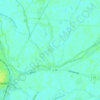 Topografische Karte Neukietz, Höhe, Relief