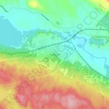 Topografische Karte Mellansel, Höhe, Relief