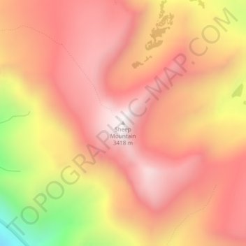 Topografische Karte Sheep Mountain, Höhe, Relief