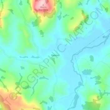 Topografische Karte Raposo, Höhe, Relief