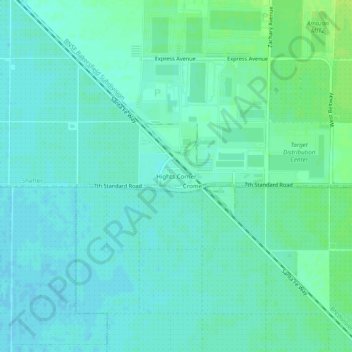 Topografische Karte Hights Corner, Höhe, Relief