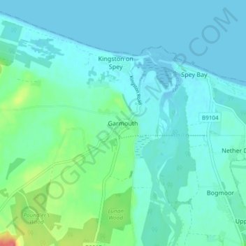 Topografische Karte Garmouth, Höhe, Relief