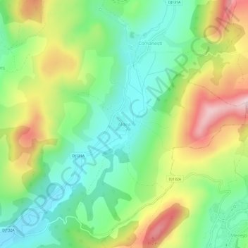 Topografische Karte Aldea, Höhe, Relief
