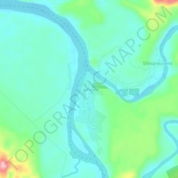 Topografische Karte Camisea, Höhe, Relief