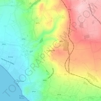 Topografische Karte Pagliarelli, Höhe, Relief