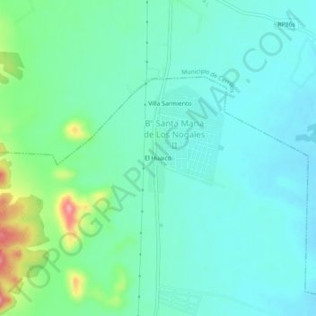 Topografische Karte El Huaico, Höhe, Relief