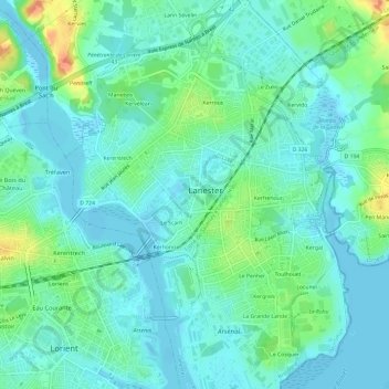 Topografische Karte Le Corpont, Höhe, Relief