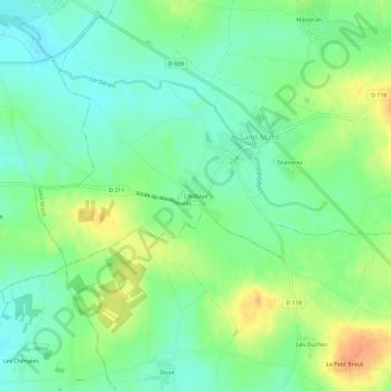 Topografische Karte L'Abbaye, Höhe, Relief