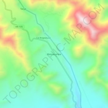 Topografische Karte Mascapampa, Höhe, Relief