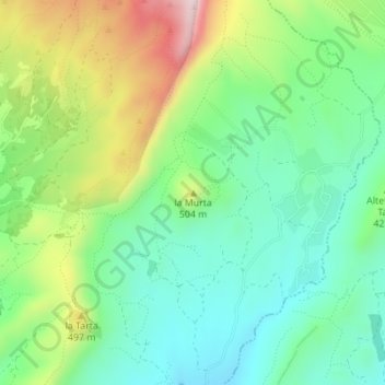 Topografische Karte la Murta, Höhe, Relief