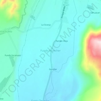 Topografische Karte Fundo Muncher, Höhe, Relief