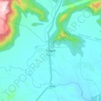 Topografische Karte Tongpal, Höhe, Relief