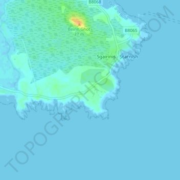 Topografische Karte Heanish, Höhe, Relief