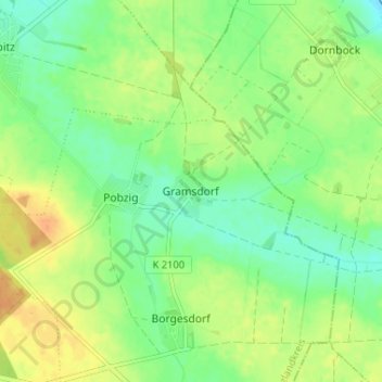 Topografische Karte Gramsdorf, Höhe, Relief
