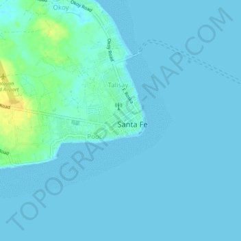 Topografische Karte Poblacion, Höhe, Relief
