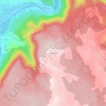 Topografische Karte Le Sonnac, Höhe, Relief