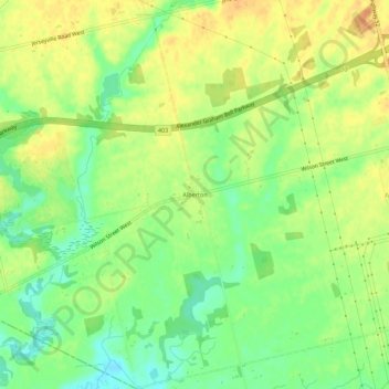Topografische Karte Alberton, Höhe, Relief