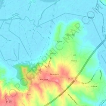 Topografische Karte Negrote, Höhe, Relief