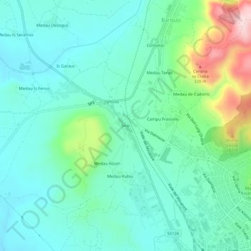 Topografische Karte Sirai, Höhe, Relief