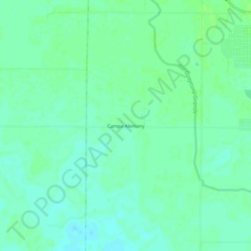 Topografische Karte Campo Alemany, Höhe, Relief