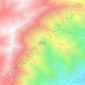 Topografische Karte Socavon, Höhe, Relief
