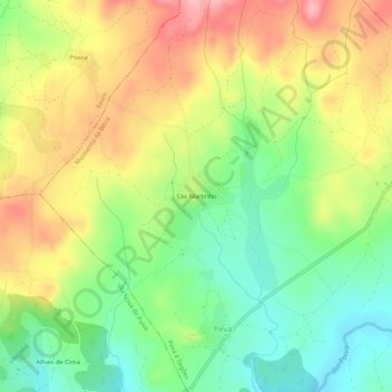 Topografische Karte São Martinho, Höhe, Relief