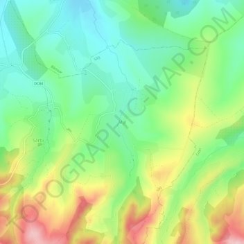Topografische Karte Mal, Höhe, Relief