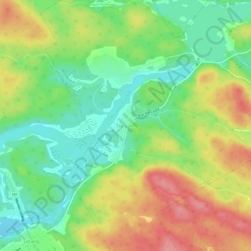 Topografische Karte Tee Lake, Höhe, Relief