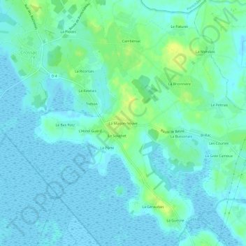 Topografische Karte La Maison Neuve, Höhe, Relief