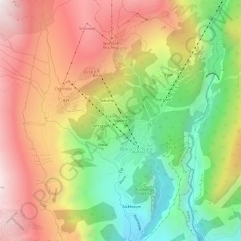 Topografische Karte Müolera, Höhe, Relief