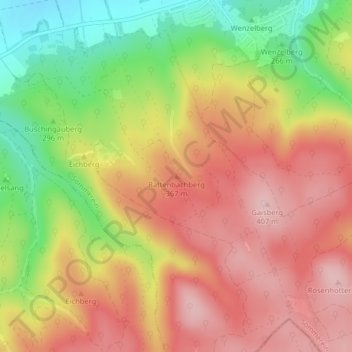Topografische Karte Rattenbachberg, Höhe, Relief