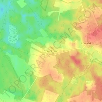 Topografische Karte Czarnkowo, Höhe, Relief