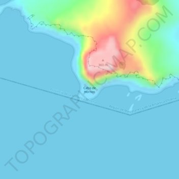 Topografische Karte Cape Horn, Höhe, Relief