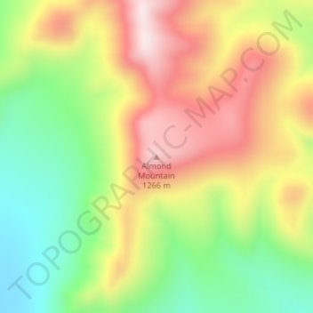 Topografische Karte Almond Mountain, Höhe, Relief