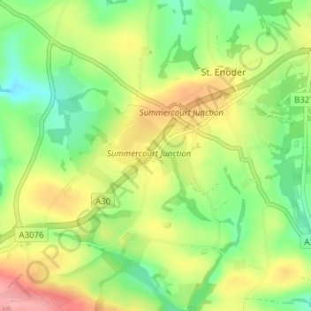 Topografische Karte Chapel Town, Höhe, Relief