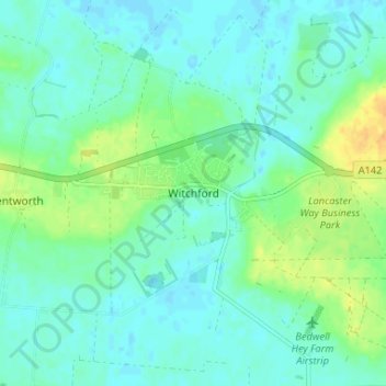 Topografische Karte Witchford, Höhe, Relief