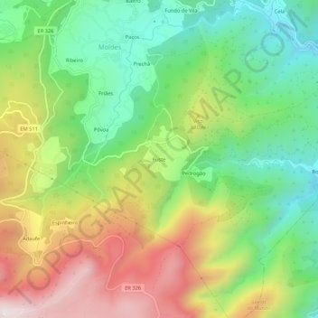 Topografische Karte Fuste, Höhe, Relief