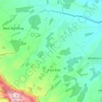 Topografische Karte Heath End, Höhe, Relief