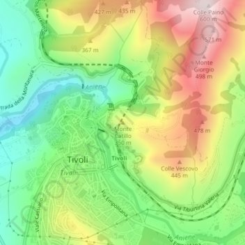 Topografische Karte Monte Catillo, Höhe, Relief