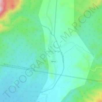 Topografische Karte Barranca Larga, Höhe, Relief